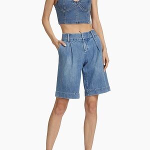 Alice + Olivia Eric Denim Bermuda Shorts